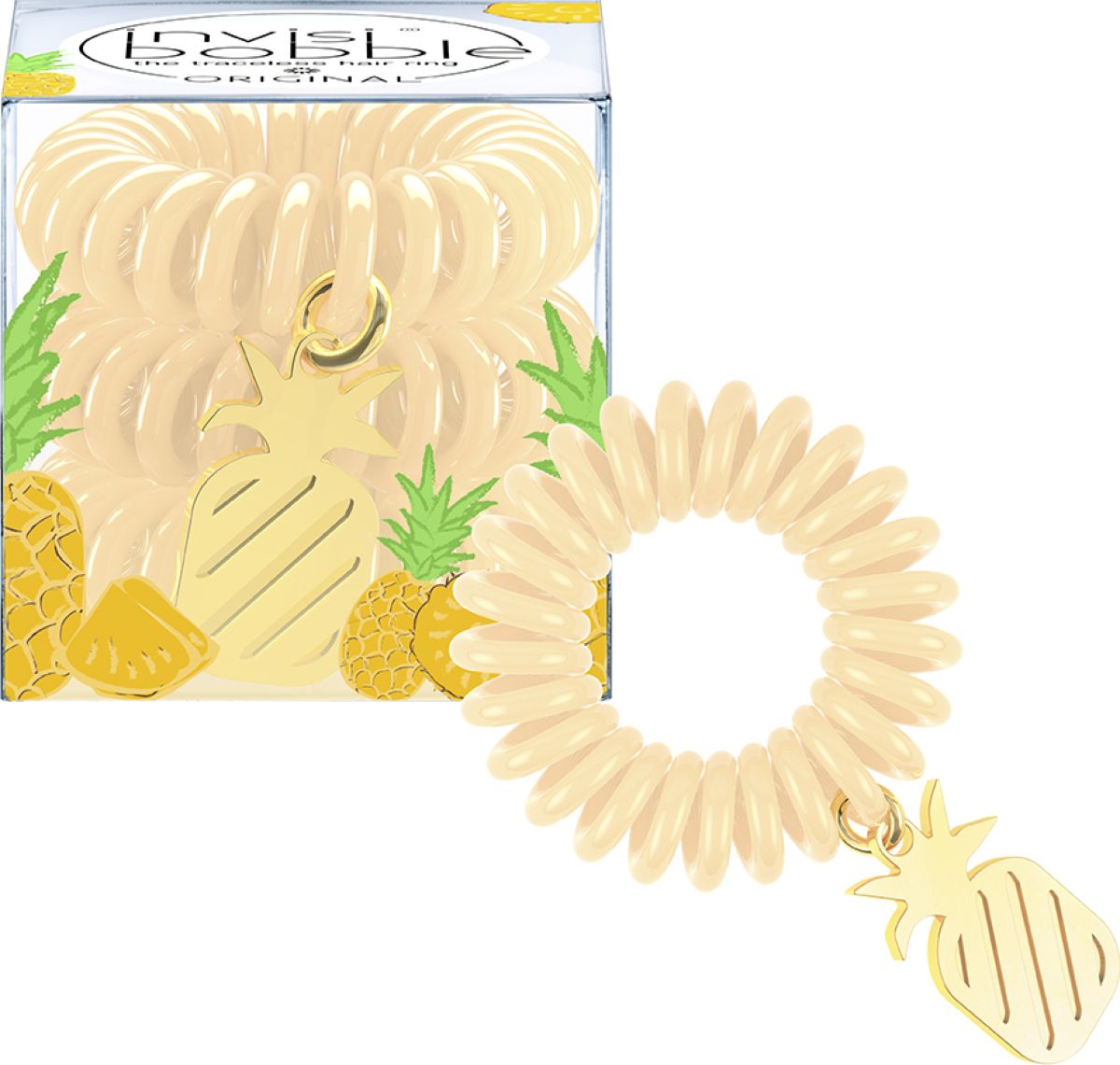 Invisibobble Резинка-браслет для волос Tutti Frutti Pineappeal, 3 шт
