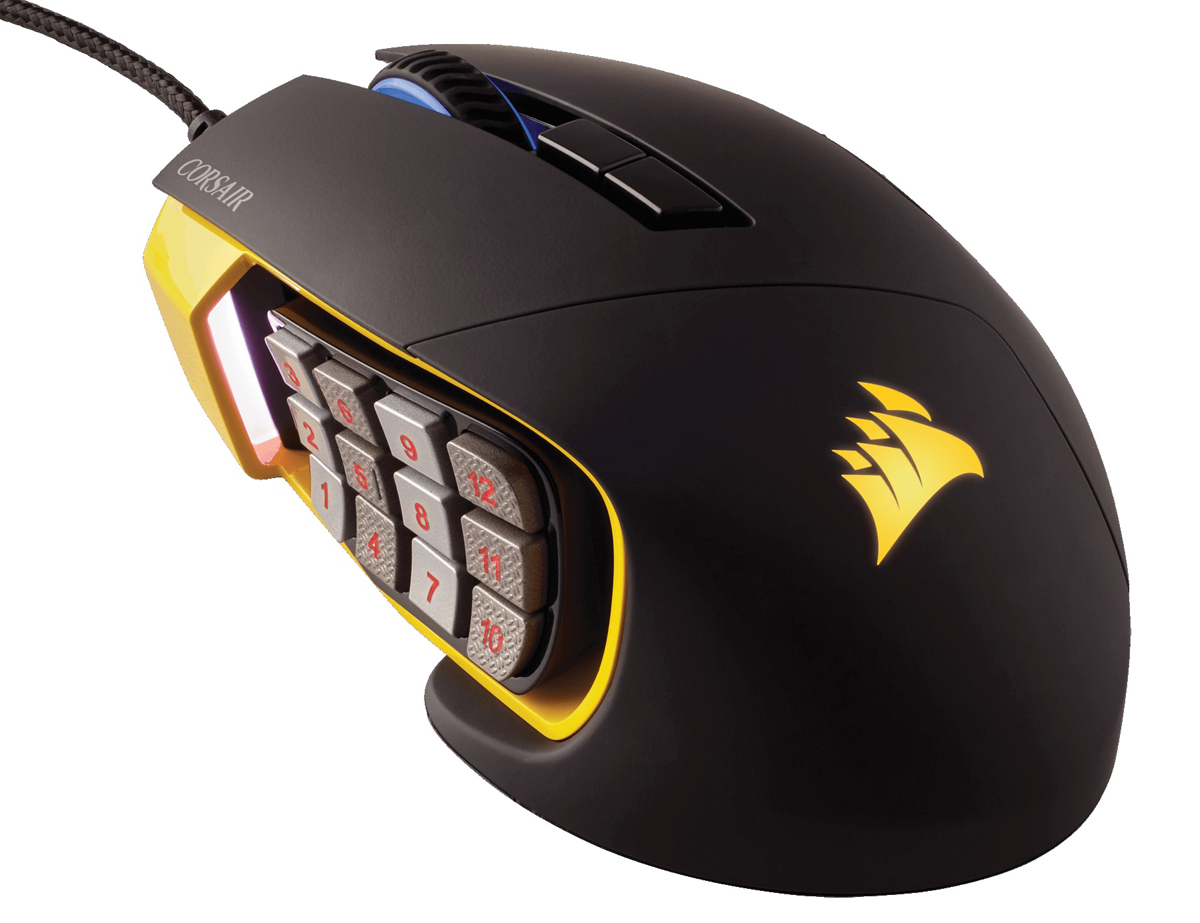 Corsair Gaming Scimitar Pro RGB, Yellow Black игровая мышь