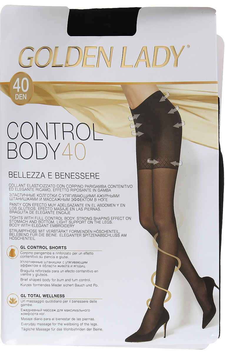 Колготки женские Golden Lady Control Body 40, цвет: Nero (черный). 122KKK. Размер 5 (XL)