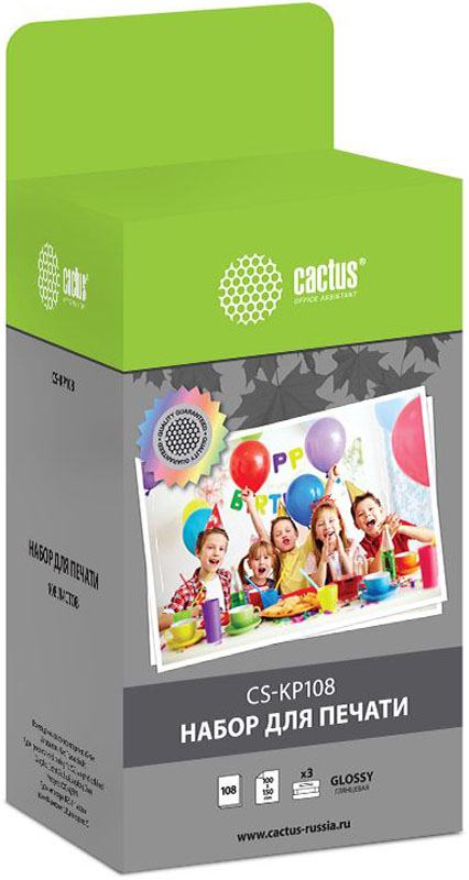 Cactus CS-KP108 набор для печати для Canon Selphy CP-100/200/220/300/330/400/500/600/510/710