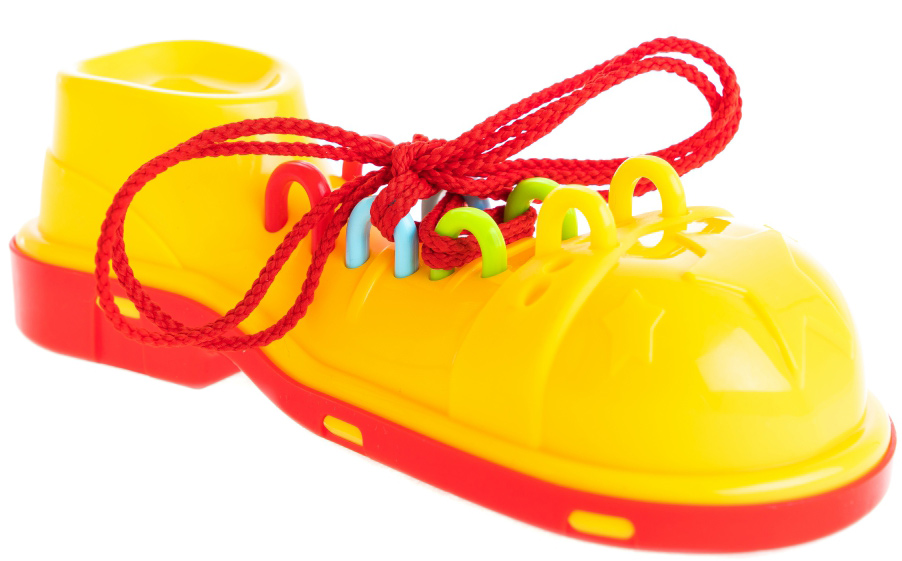 Пластмастер Игра-шнуровка для малышей Клоунский ботинок цвет красно-желтый