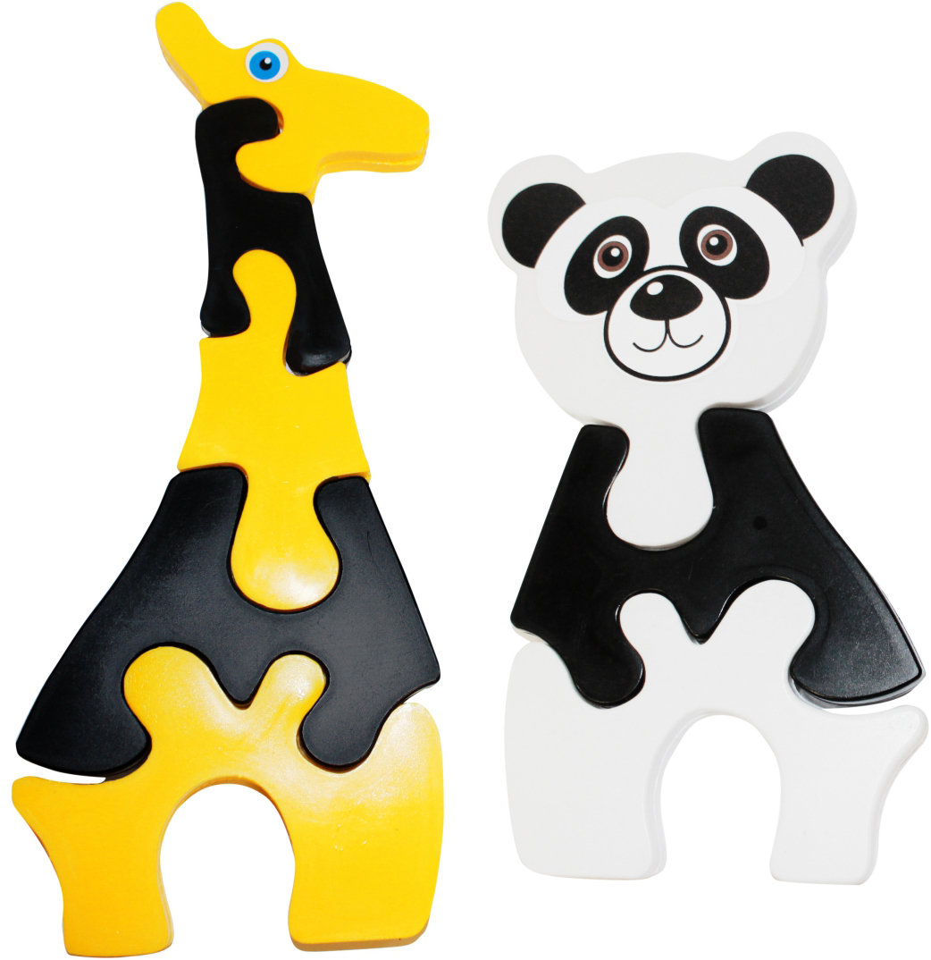 Пластмастер Пазл для малышей Жираф и панда