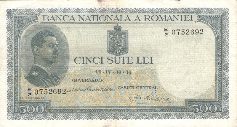 Банкнота номиналом 500 лей. Румыния, 1936 год