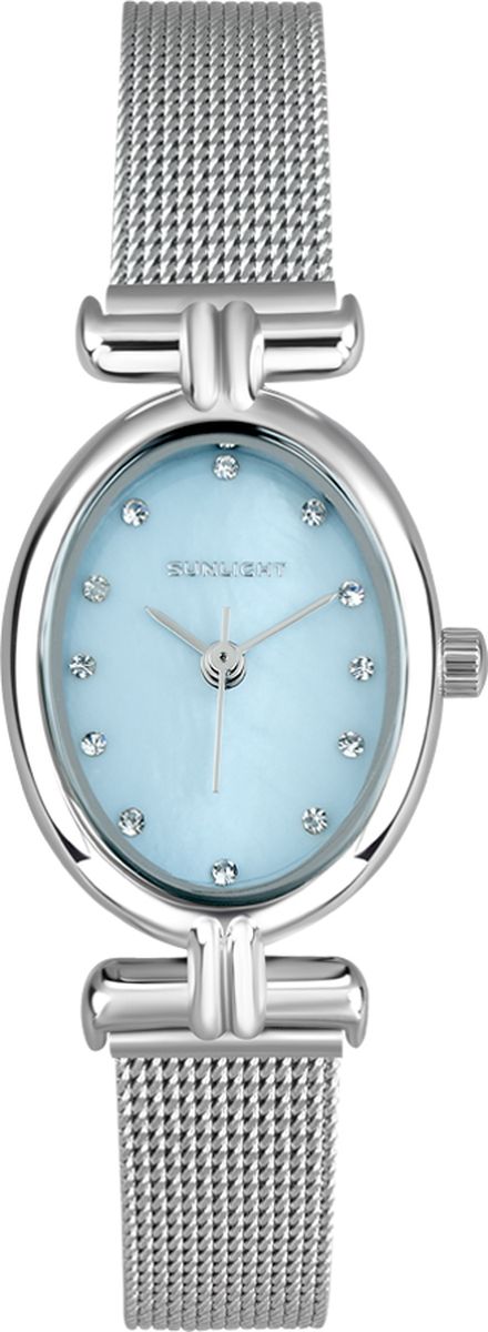 Часы наручные женские Sunlight, цвет: серебристый, голубой. S190ASZ-01BM