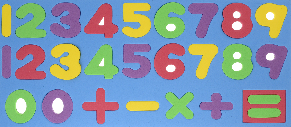 Kribly Boo Обучающая игра Набор магнитных цифр и знаков цвет голубой