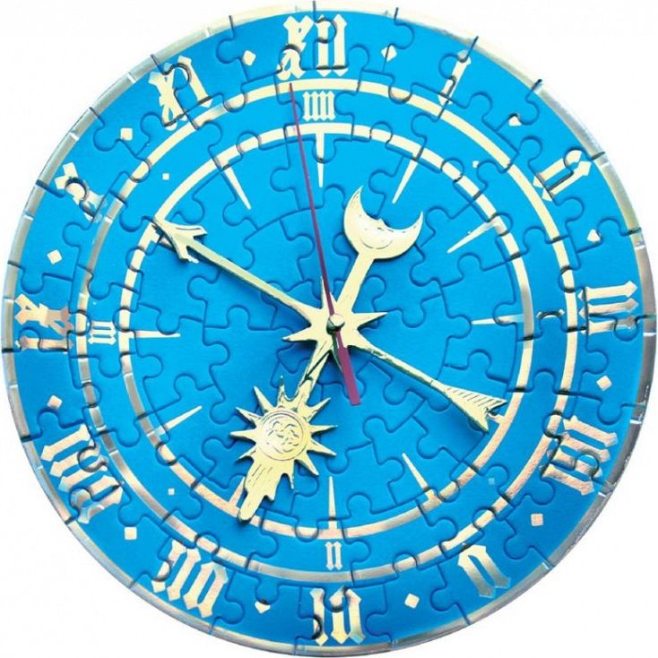 Умная бумага Сборная пазл-игрушка Часы Синие с часовым механизмом
