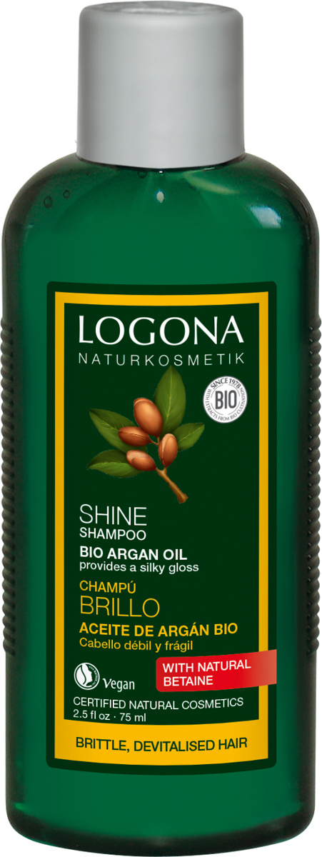 Logona Шампунь для восстановления блеска волос с Био-Аргановым маслом, 75 мл