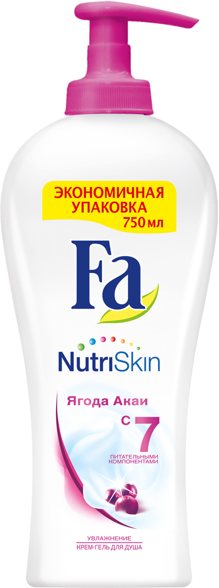 FA Гель для душа женский Nutri Skin Увлажнение Ягода акаи 750 мл, 750 мл