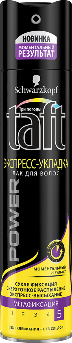 Taft Лак для волос Power Экспресс-Укладка мегафиксация 225мл