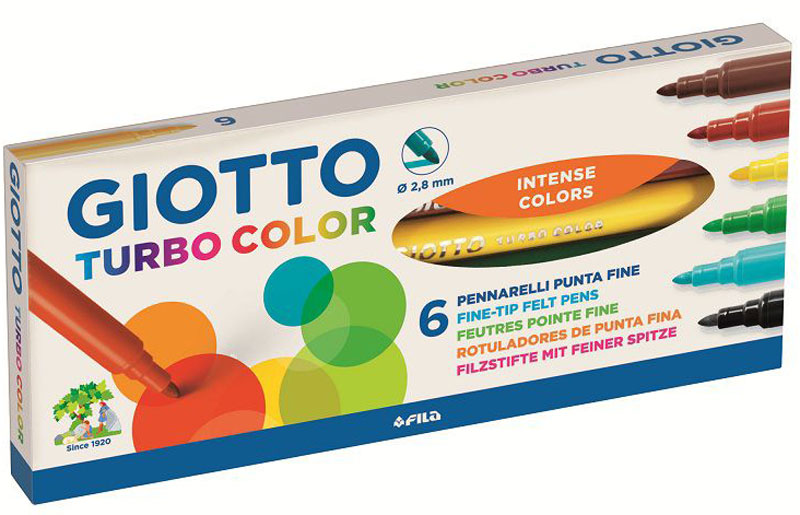 Giotto Набор фломастеров Turbo Color 6 цветов