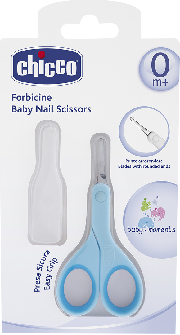 Chicco Ножницы детские маникюрные с закругленными концами цвет голубой одежда для новорождённых