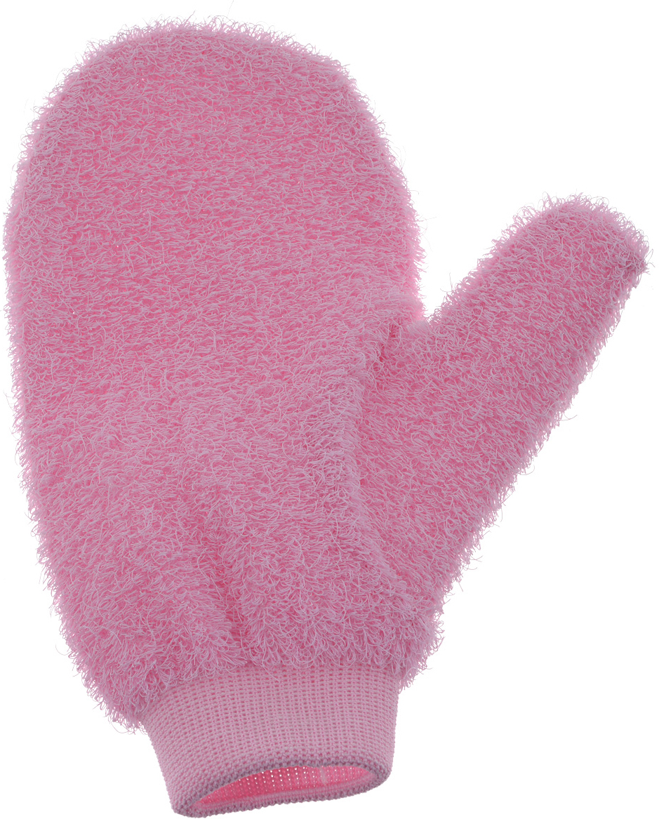 Riffi Мочалка-рукавица массажная, жесткая, розовый