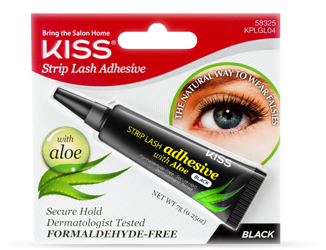 Kiss Клей для накладных ресниц с алое, Черный Strip Lash Adhesive KPLGL04