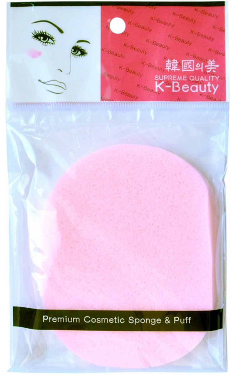 K-Beauty Спонж косметический для очищения кожи лица, розовый, 1 шт
