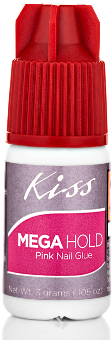 Kiss Клей для ногтей супер крепкий Kiss Mega Hold Pink Nail Glue DGBGL03, 3 гр