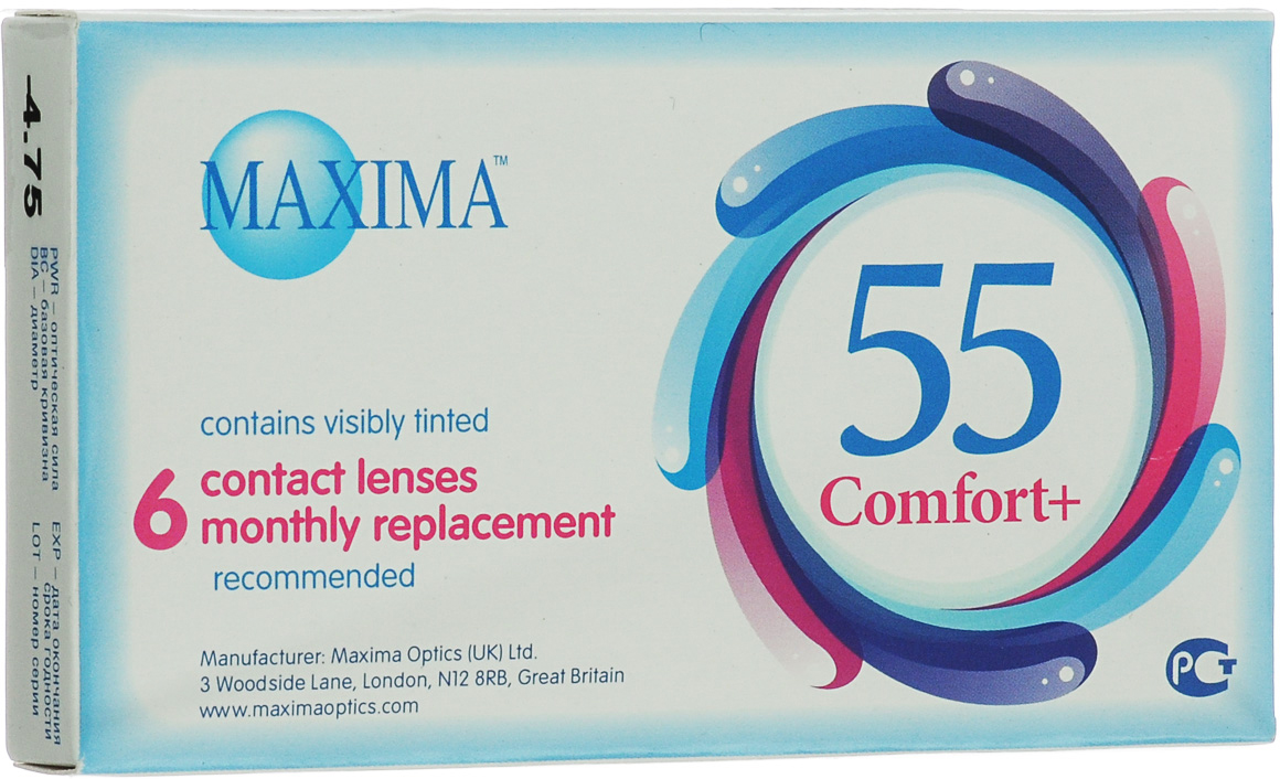 Maxima контактные линзы 55 Comfort Plus (6шт / 8.6 / -4.75)