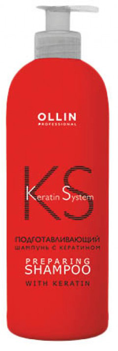 Ollin Professional Keratine System Подготавливающий шампунь с кератином, 500 мл