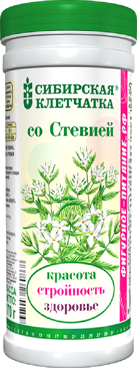 где купить Сибирская Клетчатка со стевией, 170 г по лучшей цене