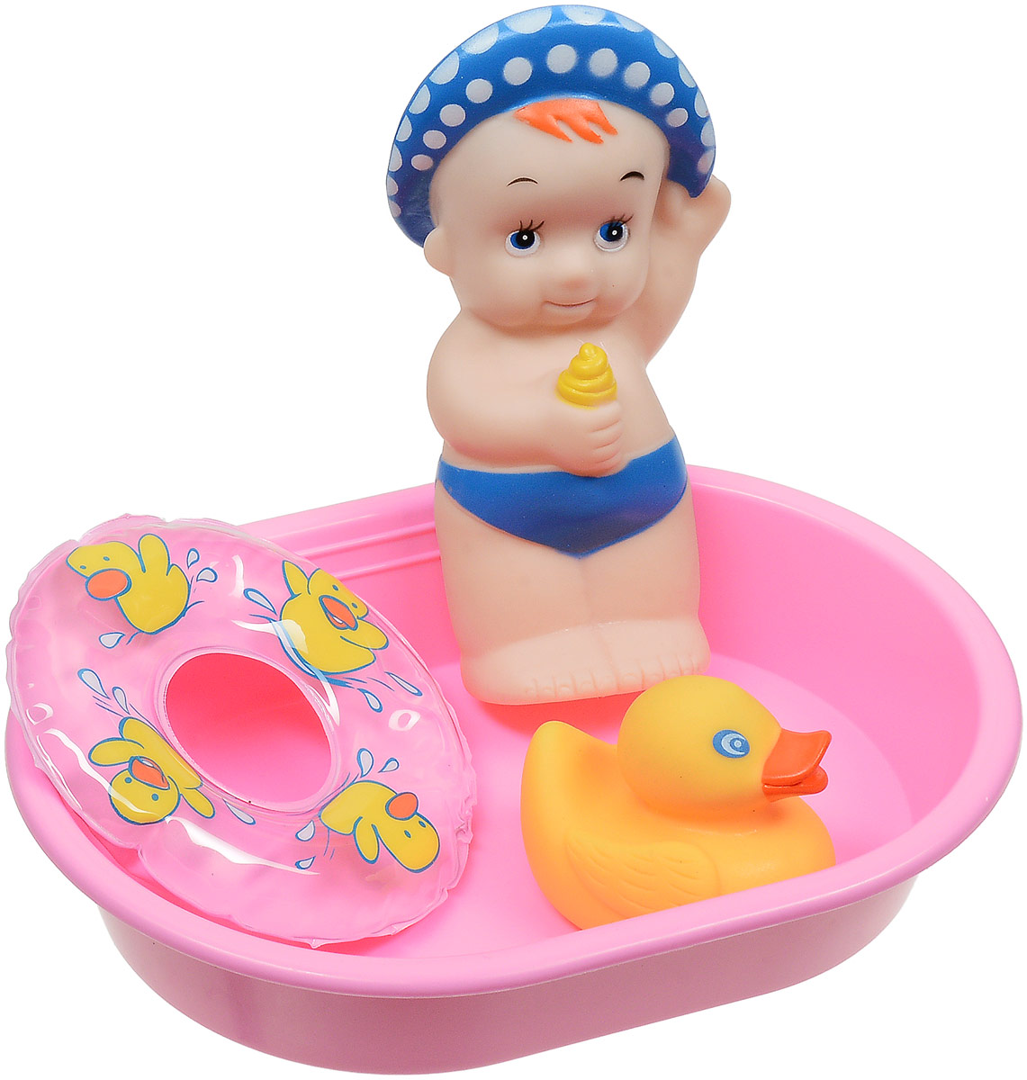 Bampi Игрушка для ванной Люблю купаться Пупс Уточки цвет кепки голубой
