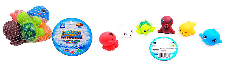 ABtoys Набор игрушек для ванной Веселое купание Морские обитатели 6 шт игрушки для ванной toy target набор для ванны веселые друзья черепаха и рыба