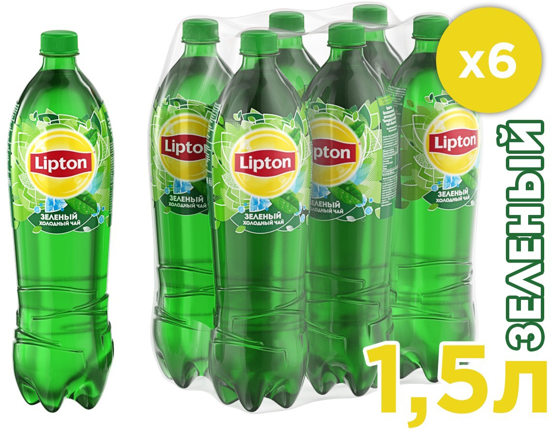 Lipton Ice Tea Зеленый холодный чай, 6 штук по 1,5 л lipton lemon melissa green tea зеленый чай в пирамидках с листочками лимонной мяты 20 шт