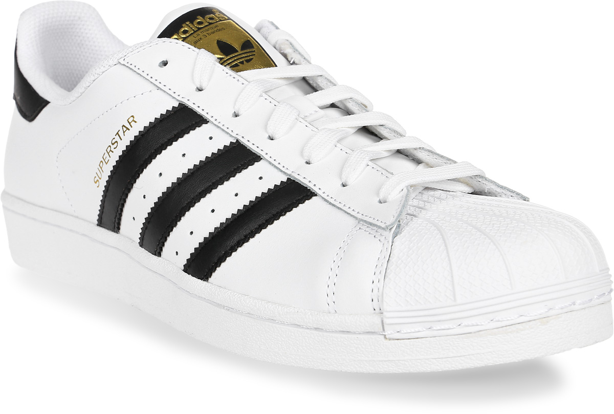 Кроссовки унисекс Adidas Originals Superstar, цвет: белый, черный. C77124. Размер 10,5 (44)