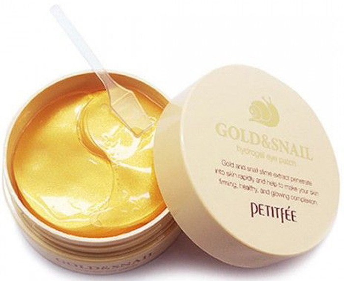 Petitfee Гидрогелевые патчи для глаз Улитка и золото, 60 шт патчи для глаз petitfee collagen