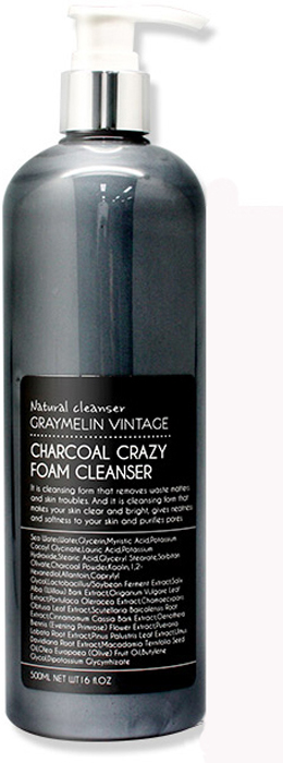 Graymelin, Очищающая пенка, Сharcoal Crazy Foam Cleanser, 500 мл