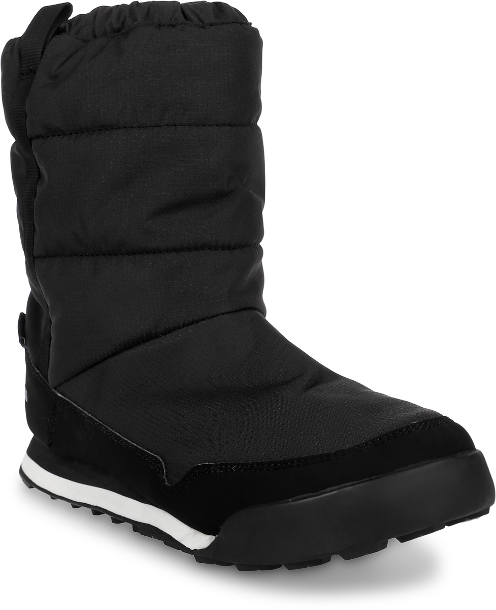 Дутики для девочки adidas CW Snowpitch Slip-O, цвет: черный. S80822. Размер 4,5 (36,5)