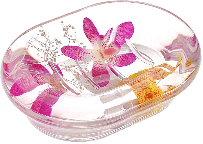 Оригинальная мыльница "Орхидея", изготовленная из прозрачного пластика, отлично подойдет для вашей ванной комнаты. Внутри мыльницы гелиевый наполнитель с фиолетовыми и желтыми орхидеями. Такая мыльница создаст особую атмосферу уюта и максимального комфорта в ванной Характеристики:   Материал: пластик, акрил, гелиевый наполнитель. Цвет: белый, фиолетовый, желтый. Размер мыльницы: 13,5 см х 10 см х 3,5 см. Производитель: Швеция. Изготовитель: Китай. Размер упаковки: 14,5 см х 10,5 см х 4 см. Артикул: 337-04.