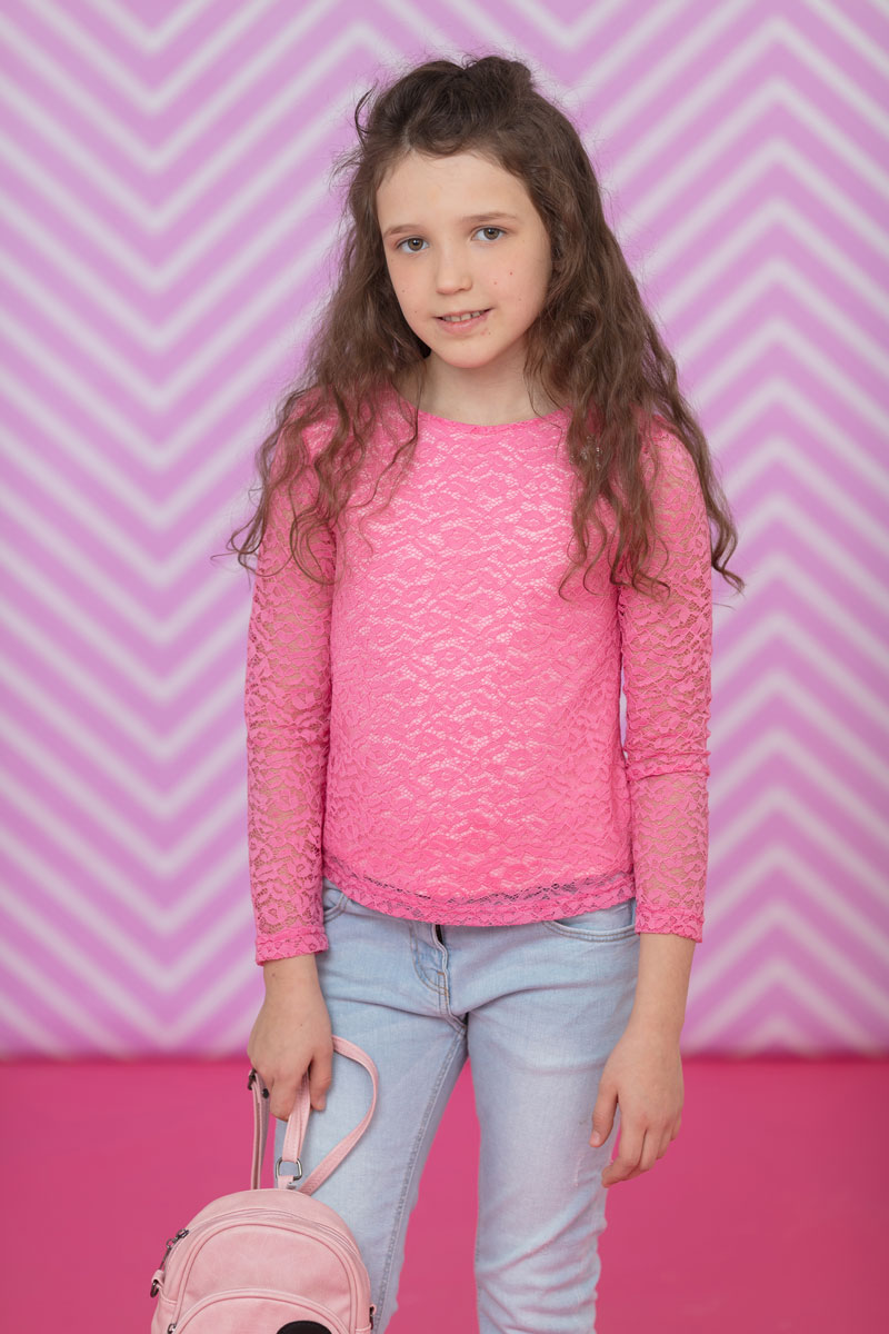 Блузка для девочки Nota Bene, цвет: розовый. 17423010205. Размер 140