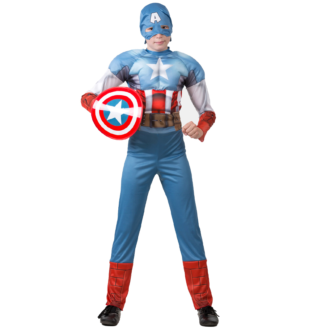 Батик Костюм карнавальный для мальчика Капитан Америка размер 32