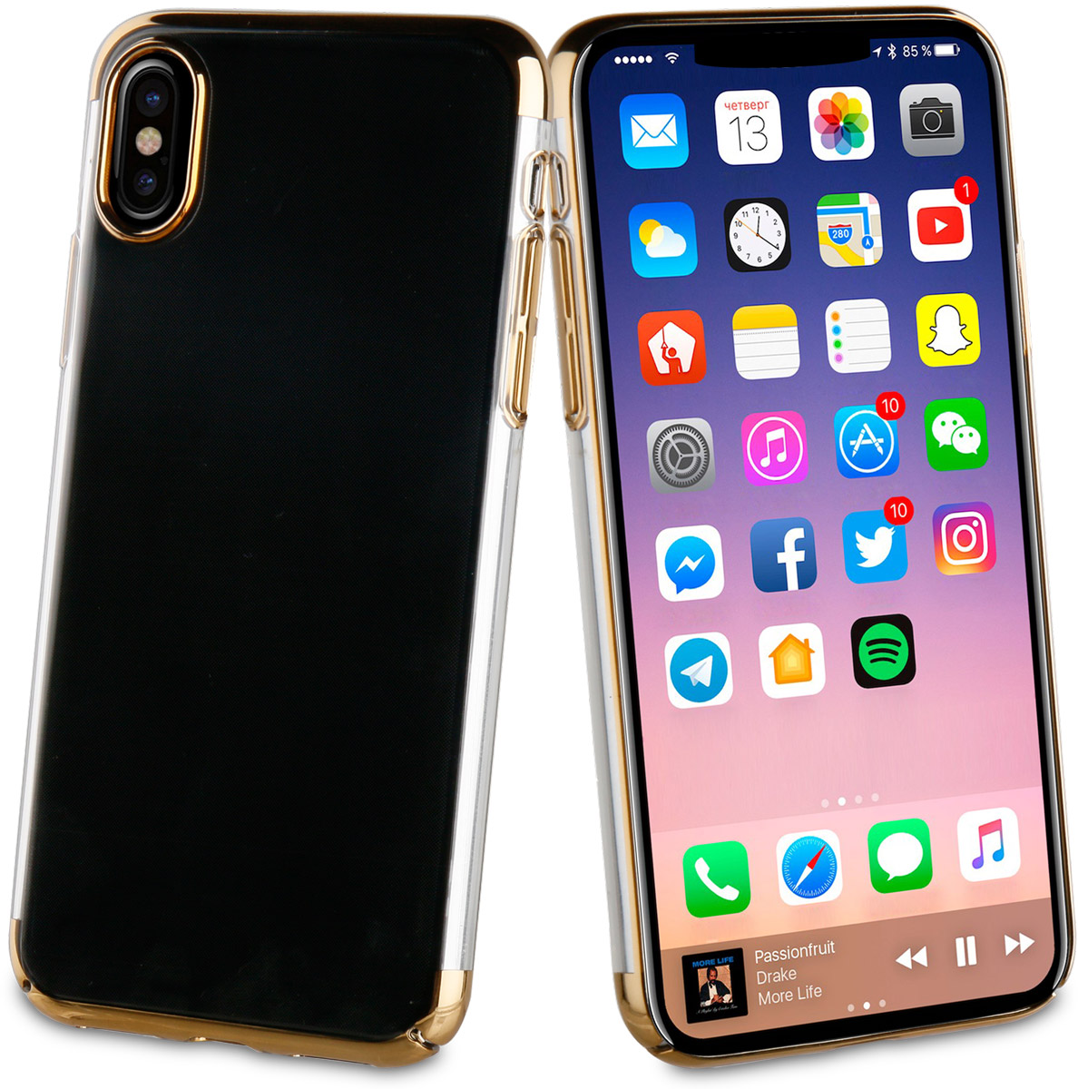 Muvit Crystal Case чехол для Apple iPhone X, Gold