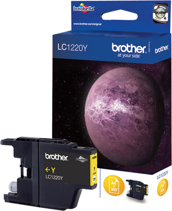 Brother LC1220Y, Yellow картридж для Brother DCP-J525W/MFC-J430W/MFC-J825DW картридж t2 ic b1240c для brother dcp j525w mfc j430w j825dw j5910dw j6510dw j6910dw голубой