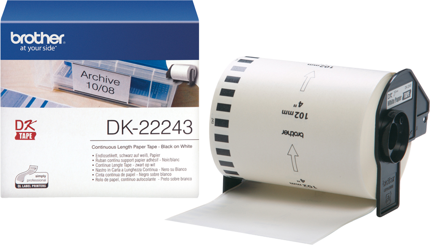 Brother DK22243, White лента для матричного принтера 102 мм