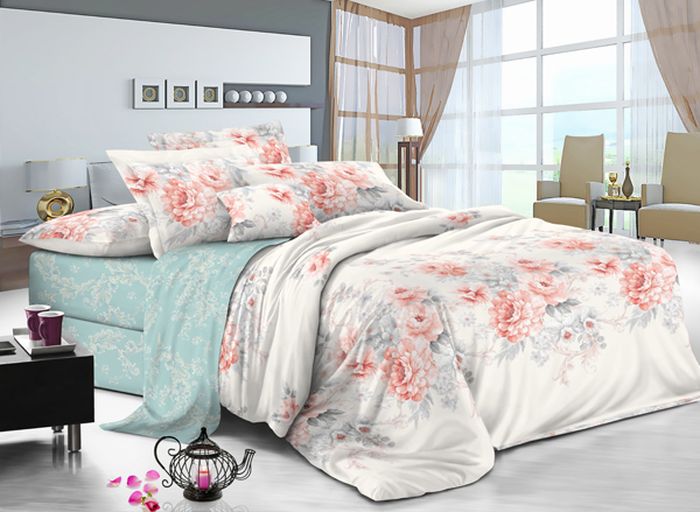 Комплект белья Soft Line, семейный, наволочки 50x70, цвет: мультиколор. 6111 комплект из сатина семейный незнакомка