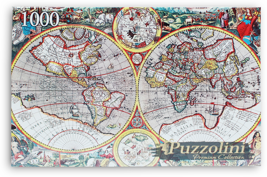 Puzzolini Пазл Древняя карта мира KBPZ1000-7748