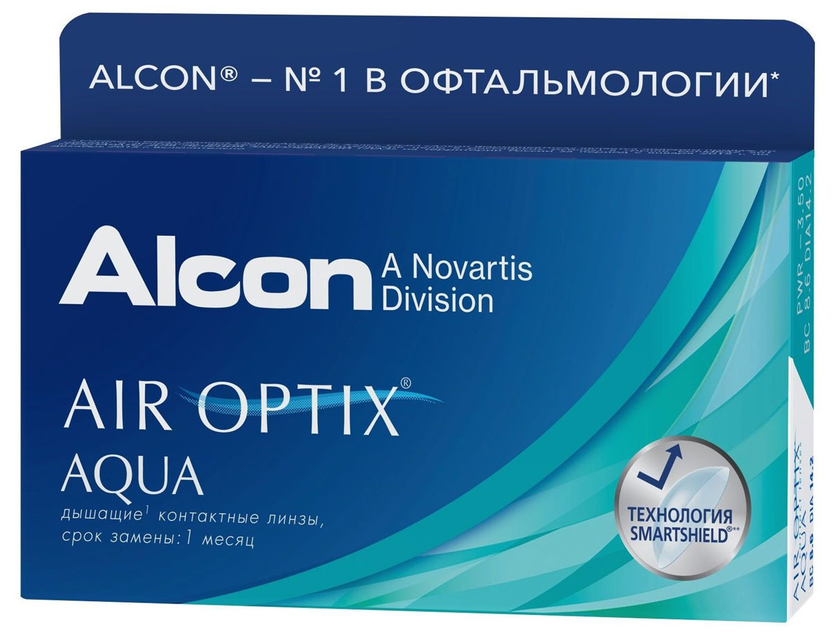 Alcon-CIBA Vision контактные линзы Air Optix Aqua (3шт / 8.6 / 14.20 / -6.00)