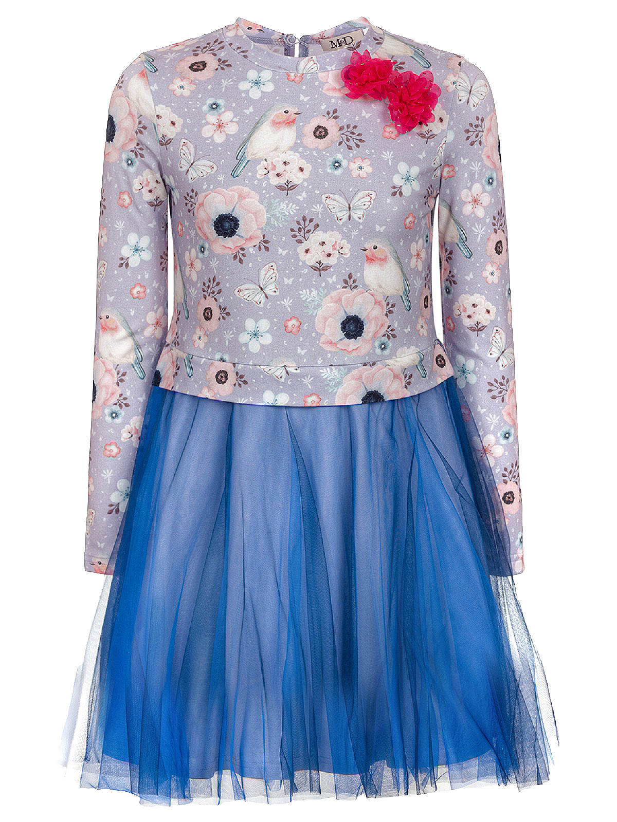 Платье для девочек M&D, цвет: серо-голубой. 18221200276. Размер 110