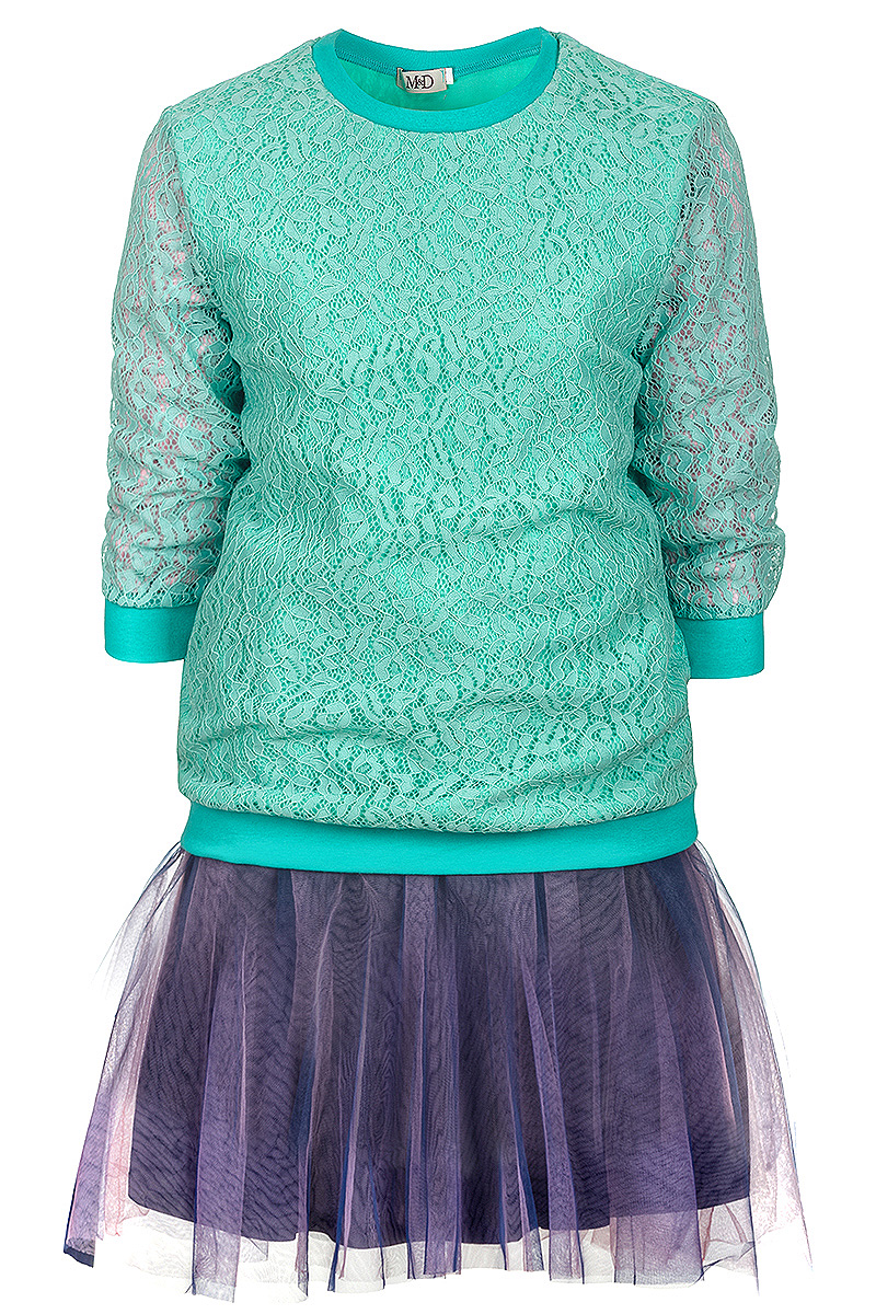 Блузка для девочек M&D, цвет: мятный. 18223030387. Размер 140