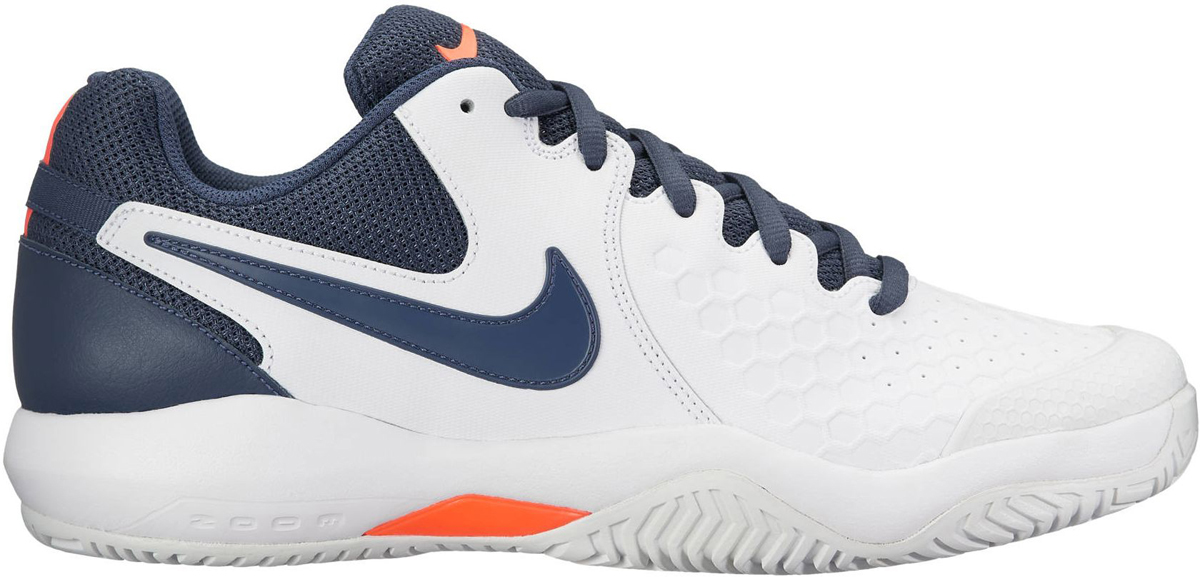Кроссовки для тенниса мужские Nike Air Zoom Resistance, цвет: белый, синий. 918194-148. Размер 10,5 (43,5)