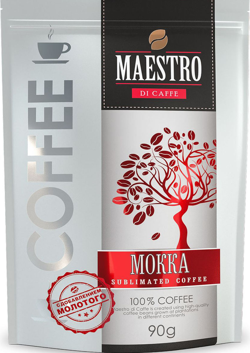 Maestro di caffe Mokka кофе растворимый с молотым, 90 г maestro di caffe superior кофе растворимый сублимированный 90 г