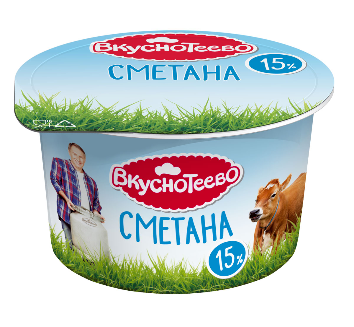 Вкуснотеево Сметана 15%, 150 г сметана простоквашино 10%