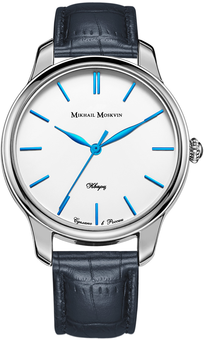 Часы наручные мужские Mikhail Moskvin, цвет: серебристый, синий. 1200A1L1-10