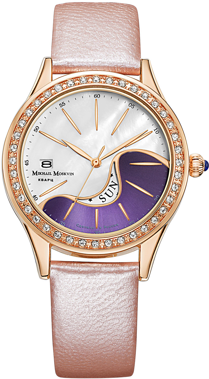 Часы наручные женские Mikhail Moskvin, цвет: золотистый, фиолетовый. 1248A8L2-4