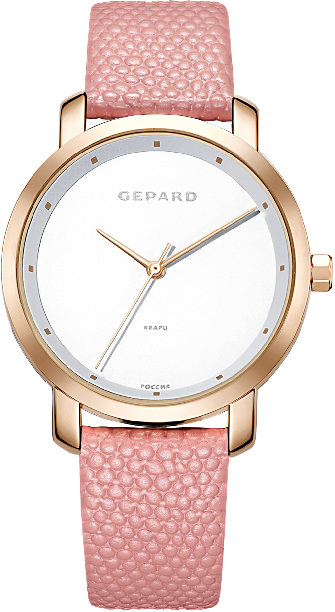 Часы наручные женские Gepard, цвет: золотистый, розовый. 1252A3L6-17