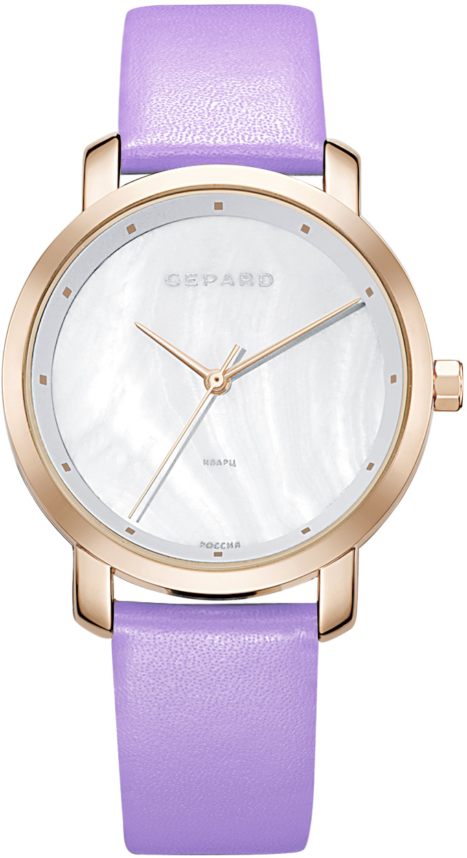 Часы наручные женские Gepard, цвет: золотистый, фиолетовый. 1252A3L7-12
