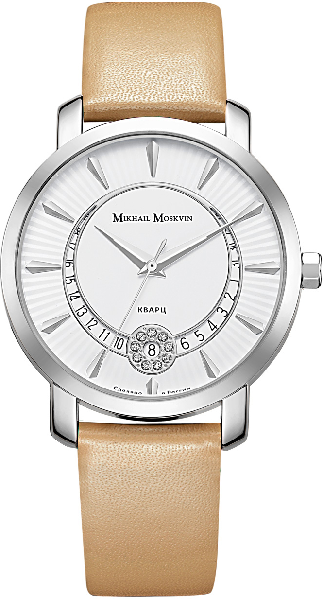 Часы наручные женские Mikhail Moskvin, цвет: серебристый, светло-бежевый. 1253A1L1-15