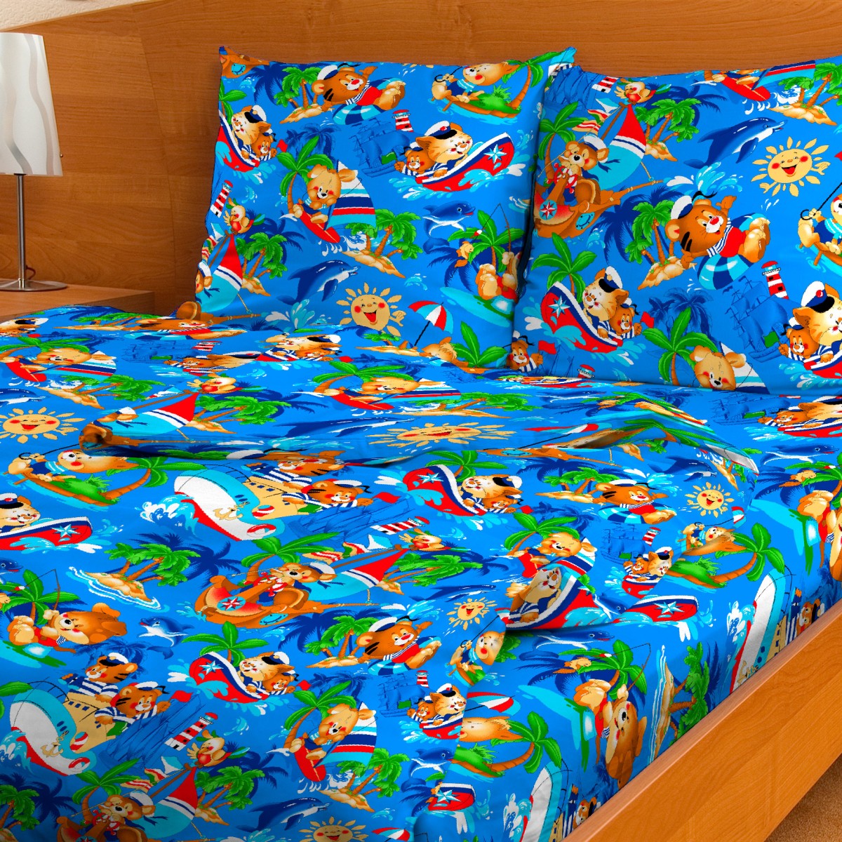 Letto Комплект детского постельного белья Граффити цвет голубой
