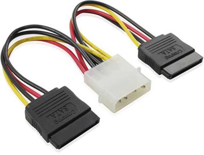 GCR GC-ST205 кабель питания-разветвитель MOLEX 4pin / 2 x SATA 15pin (0,15 м)